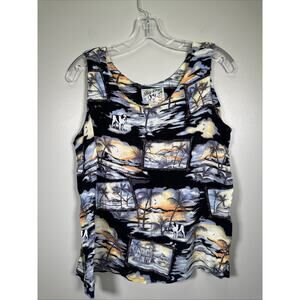 VTG Authentic Big Dogs Tank Top Women's L Tropical Vacation Flowy‎ Comfy Beach
